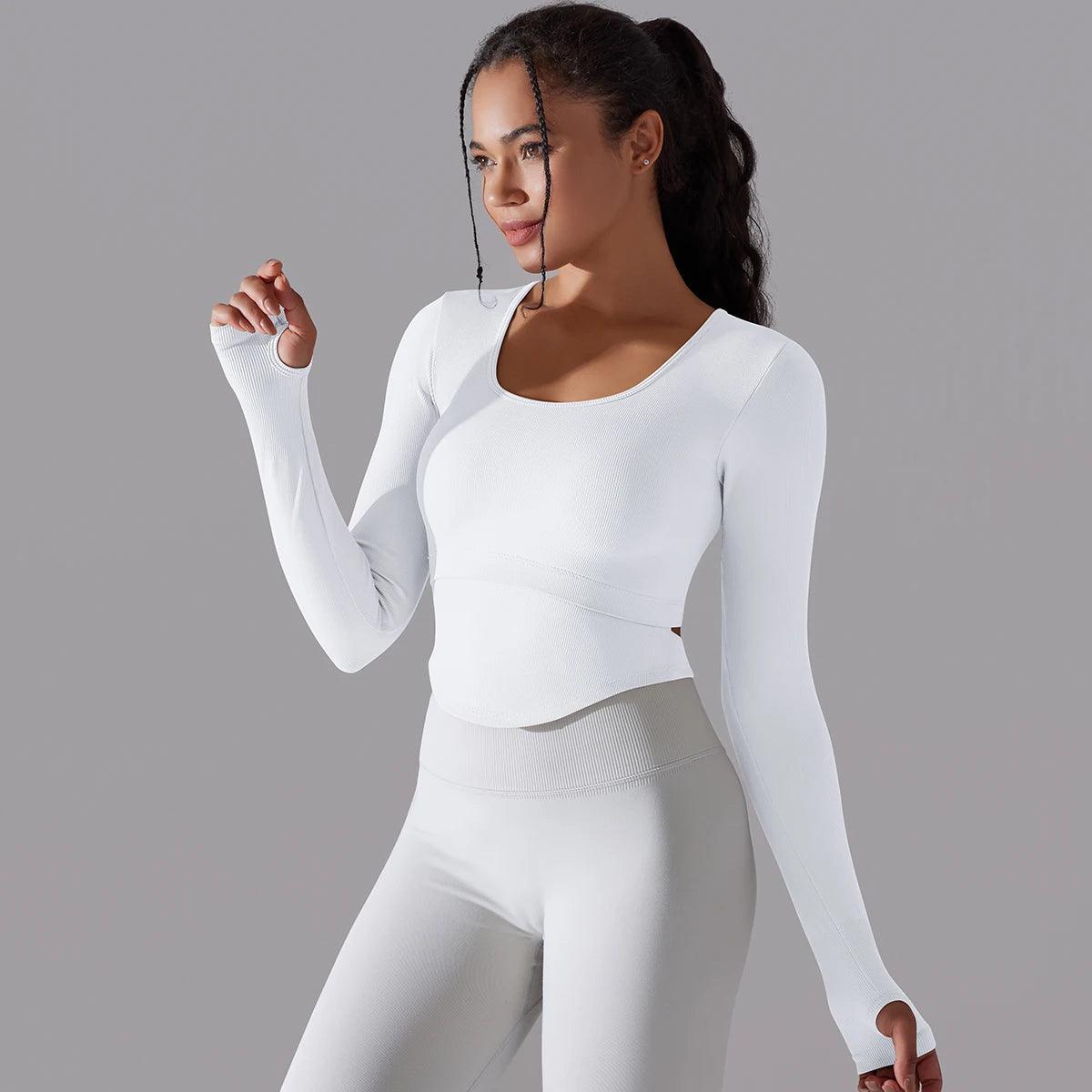 ladies long sleeve exercise tops 7