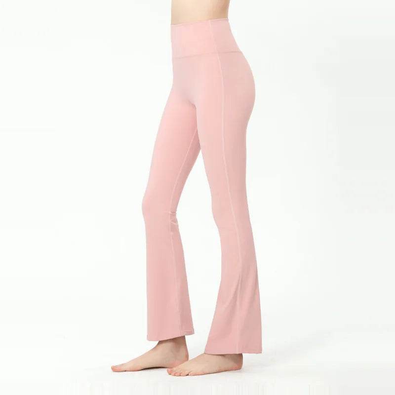 Light Pink Flare Leggings for Yoga, Gym, and More - LANIZI