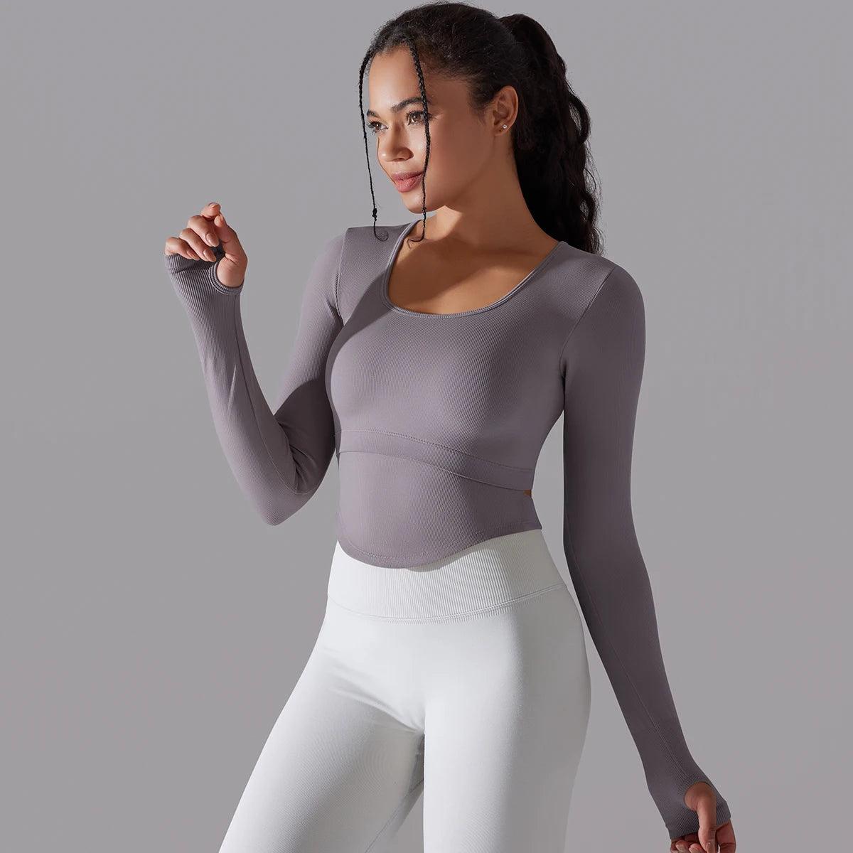 ladies long sleeve exercise tops 14