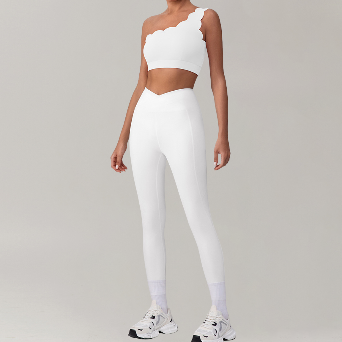 Soft white activewear set for daily comfort