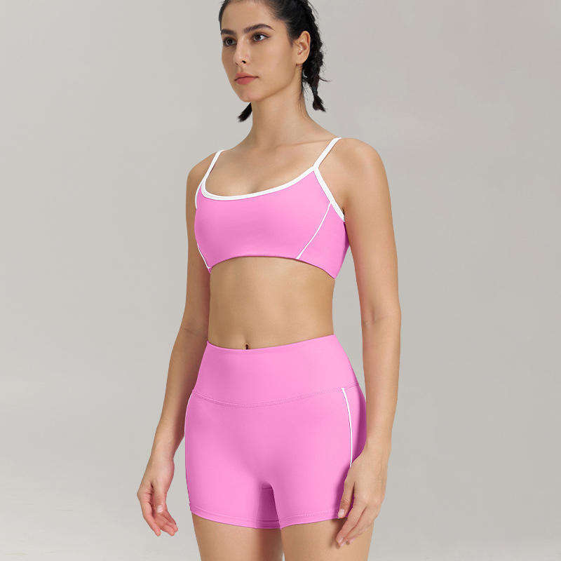 Pink pilates outfit for training and stretching