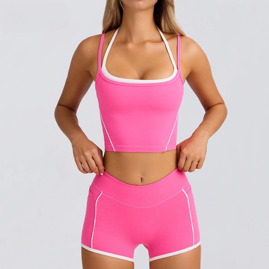 Hot pink sportswear set for confident workouts