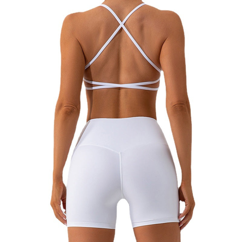 Trendy solid white workout set for women