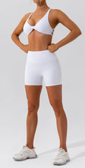 Trendy solid white workout set for women