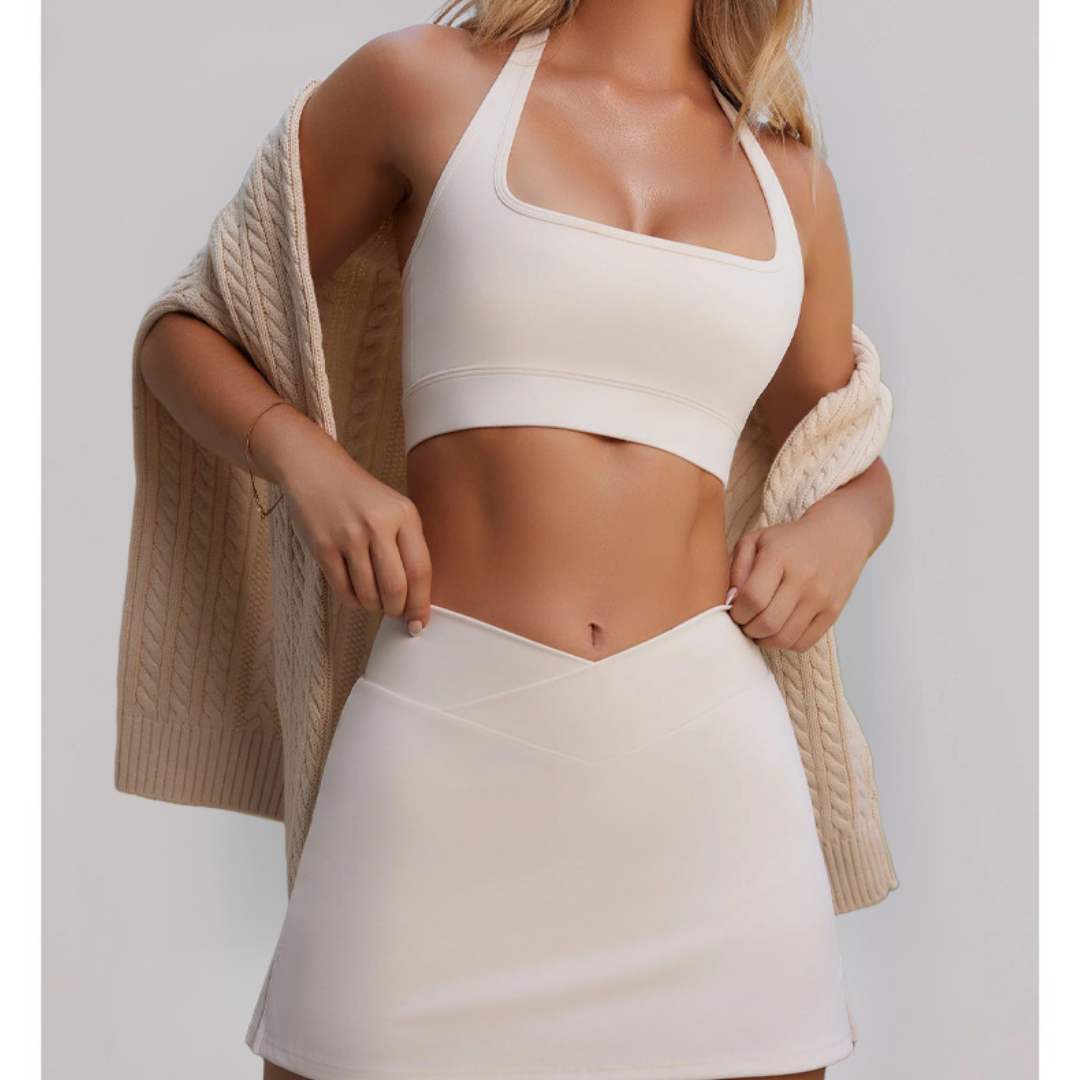 White workout set for gym and yoga