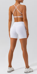 Trendy solid white workout set for women