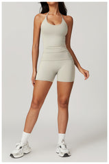 Comfortable and breathable white workout set for gym